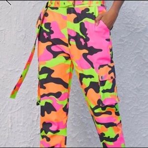 Multi colored cargo pants